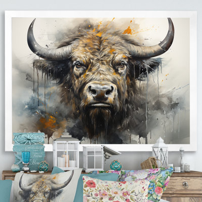 Buffalo Bison Head I - Buffalo, art mural