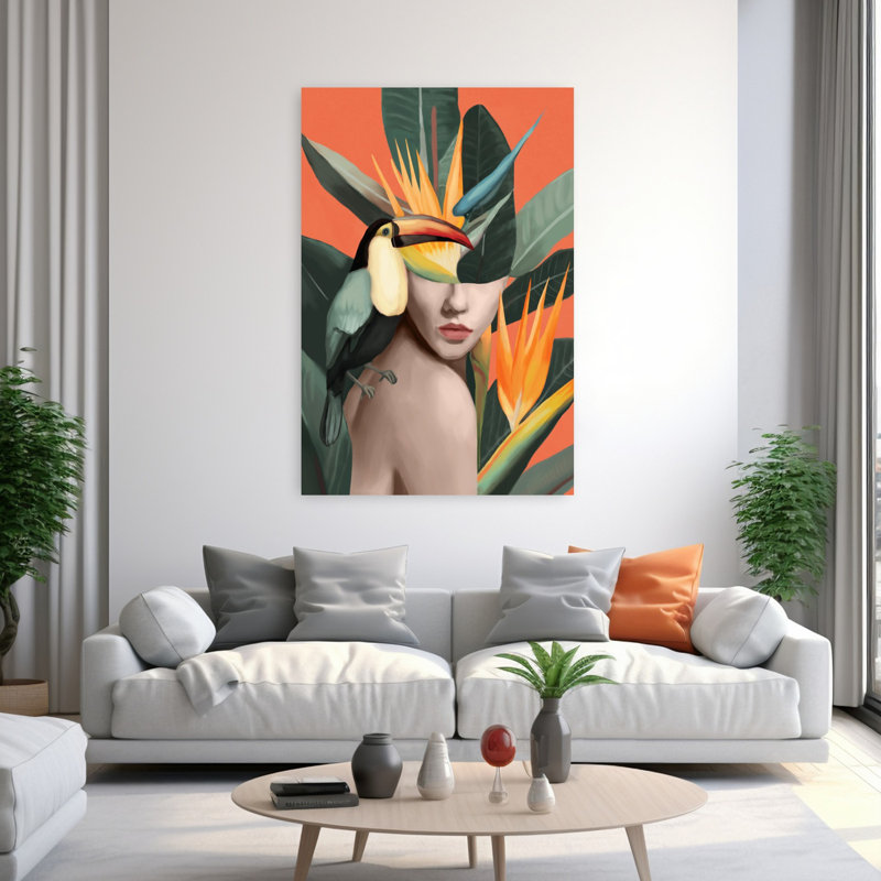 Art mural tropical tropical, H 60 po x l 40 po