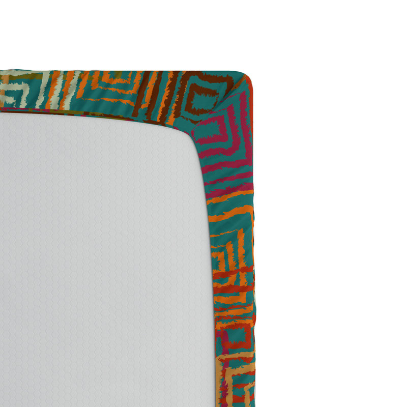 Microfiber Geometric Fitted Sheet, Twin XL Fitted Sheet