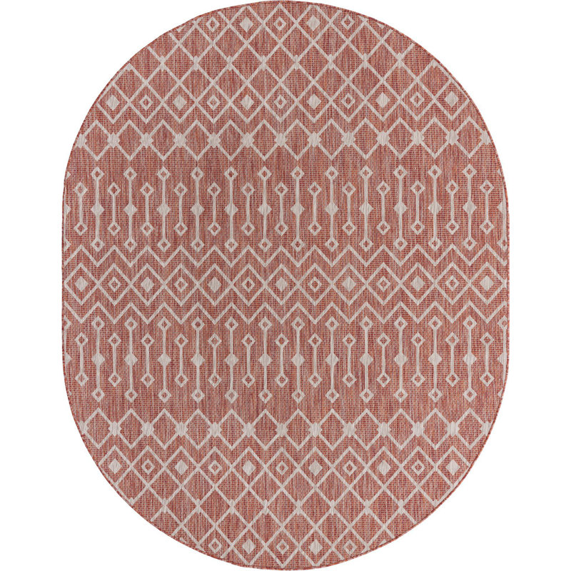 Tapis d'extérieur Preen couleur rouille, Ovale 7 pi 10 po x 10 pi