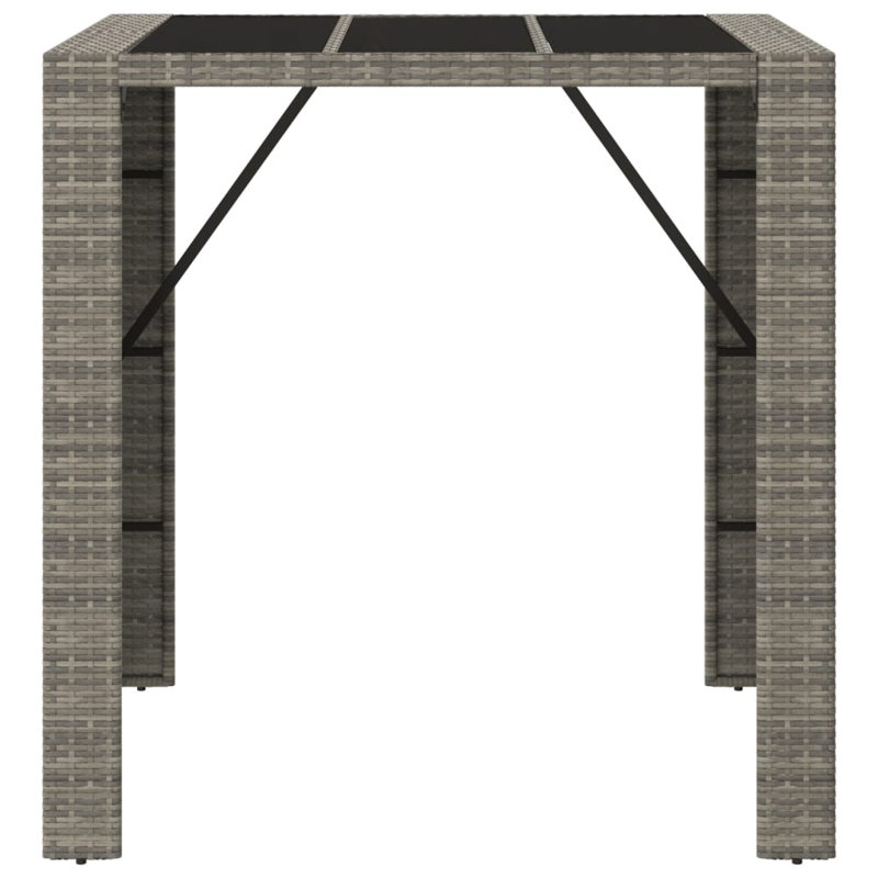 Lavel Rectangular Metal Outdoor Bar Table , cm W 80cm cm D, 110cm H x 105cm L x 80cm D, Grey