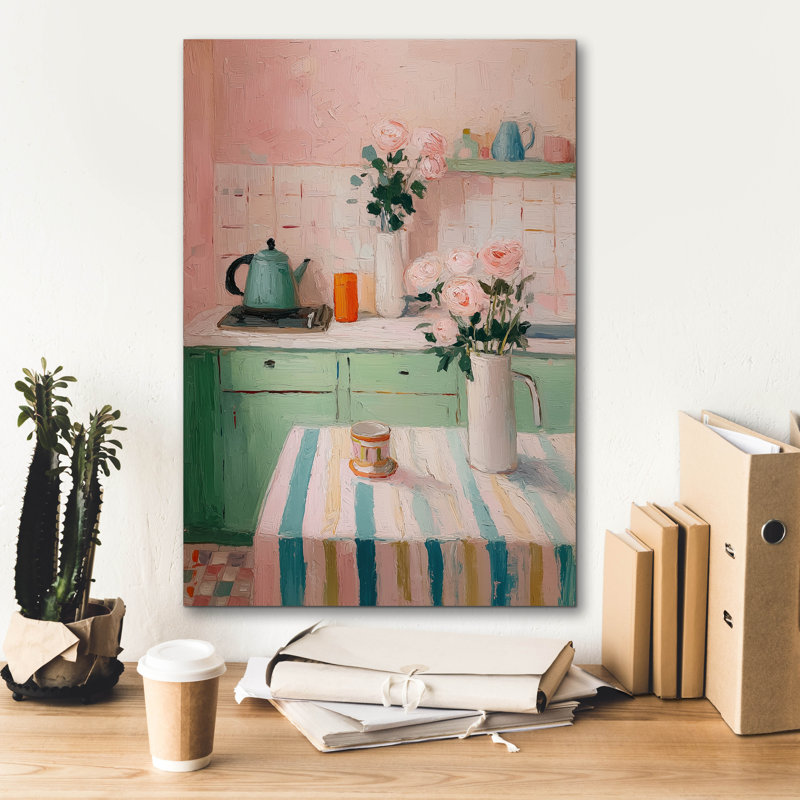  «Sunday Morning Kitchen» par Ann Klee, art mural sur toile, 18 po x 26 po, H 26 po x l 18 po