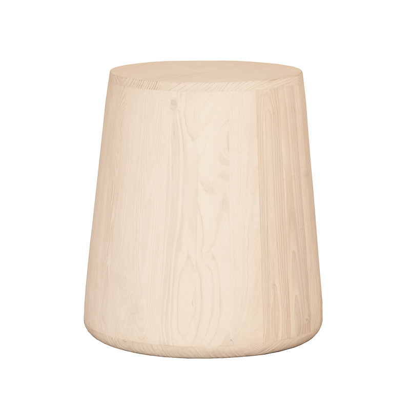 Table de bout ronde en bois massif 18 po, Naturel, H 18,2 po x L 16,5 po x l 16,5 po