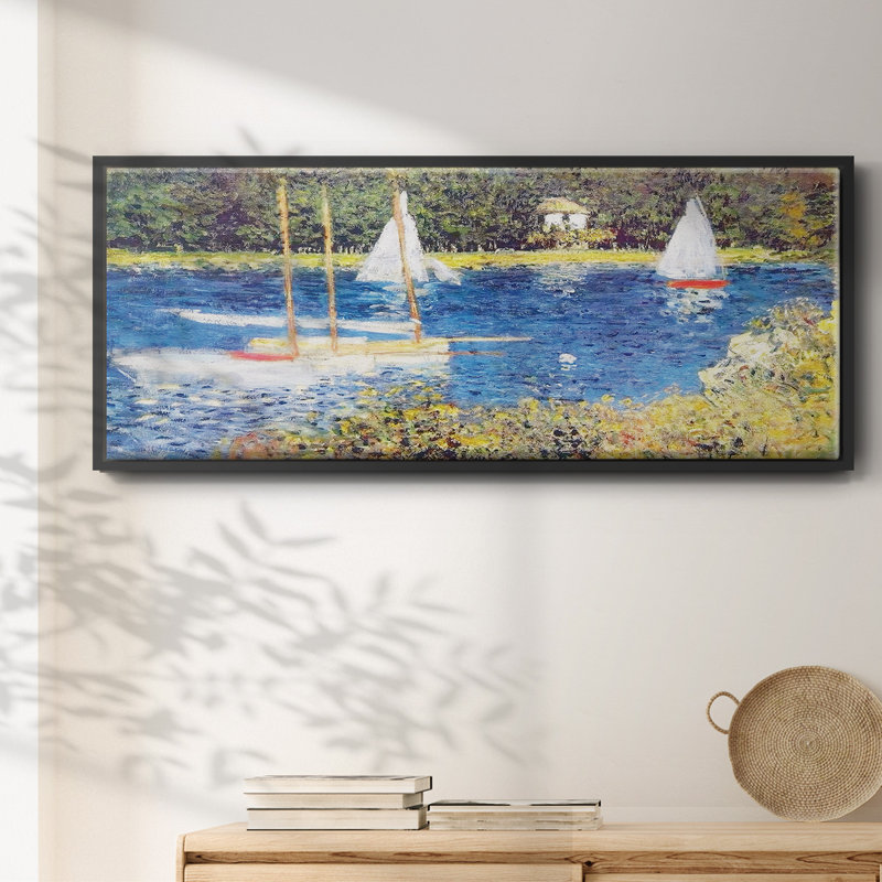 The Seine at Argenteuil, 1874 - Framed Canvas_188MONETWC, H 8 po x l 20 po x P 1,5 po, Noir