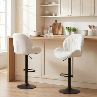 Swivel Upholstered Adjustable Height Counter Stool