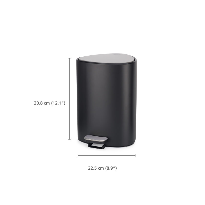EasyStore 5-liter Pedal Trash Bin, Black