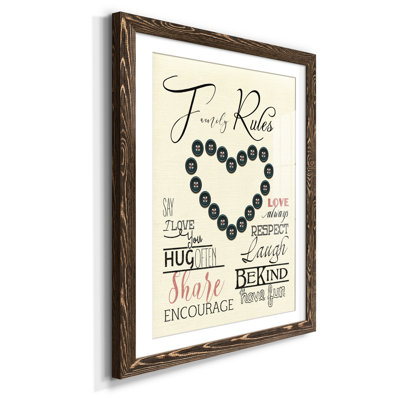 Family Rules Boutons - Impression de cadre photo sur papier