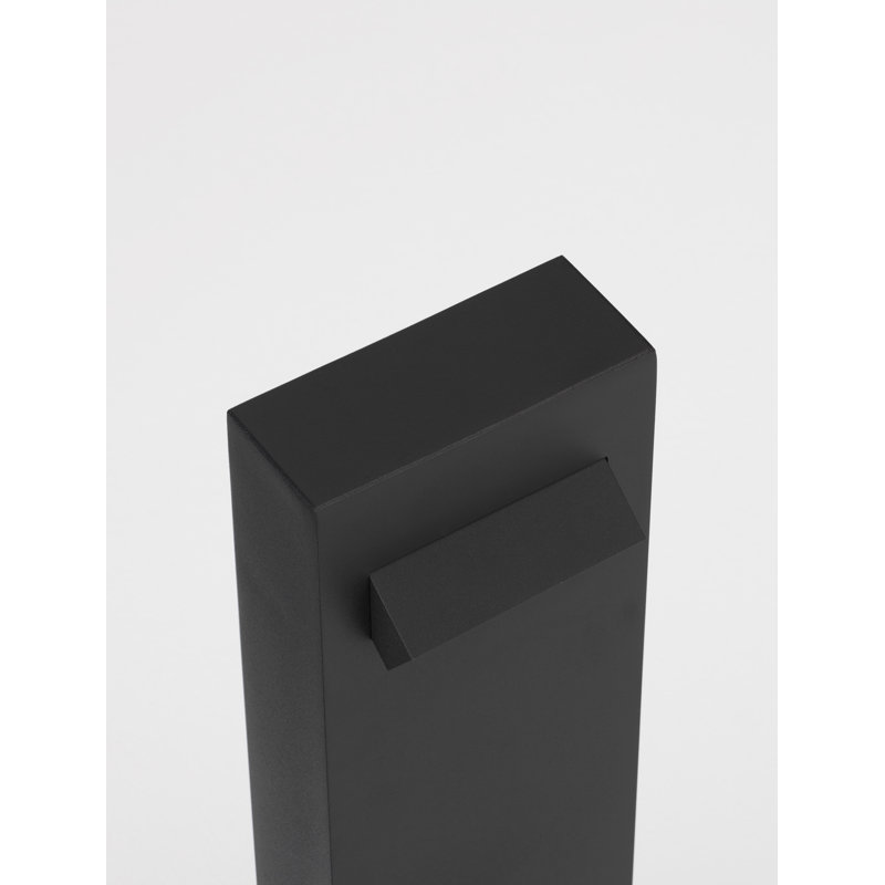Black Integrated LED Metal Bollard Light, 40cm H x 12cm W x 7.2cm D