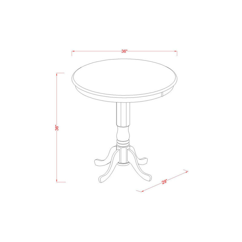 3 Piece Counter Height Dining Set for Small Spaces Contains a Round Wooden Table with Pedestal and 2, Wooden