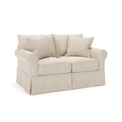 Amari 63" Rolled Arm Slipcovered Loveseat