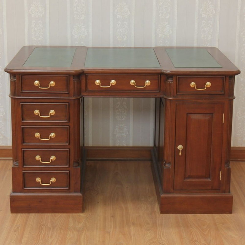 Solid Wood Executive Desk, Green