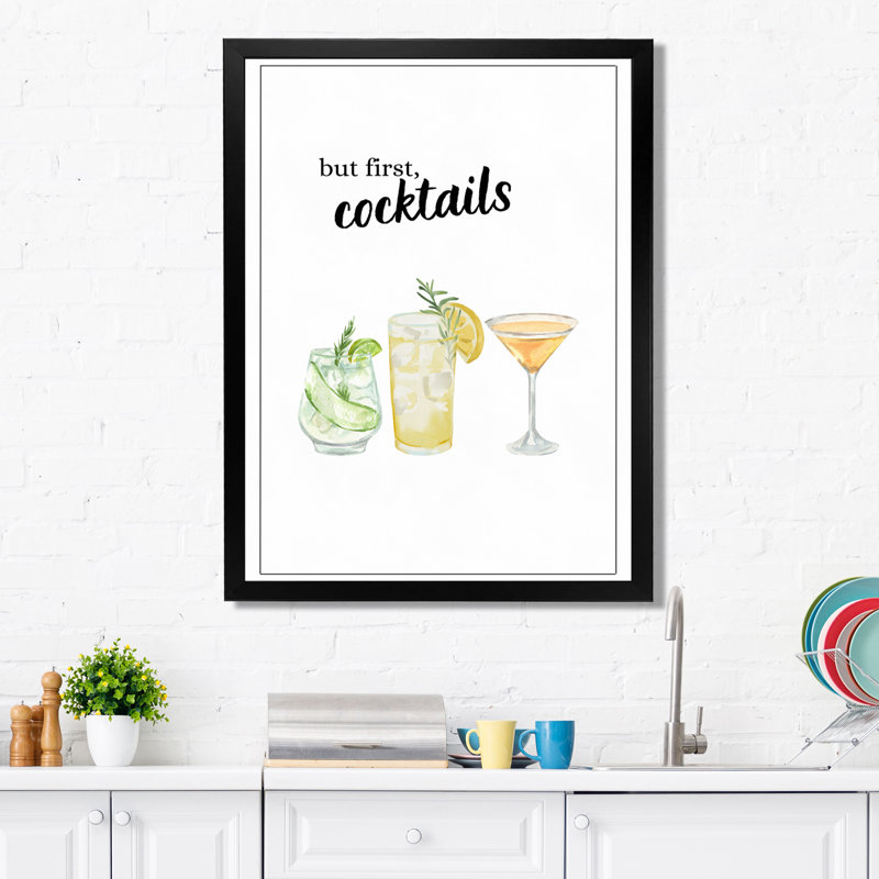 But but, cocktails - salon d'art mural, Cadre photo noir simple, H 20 po x l 12 po