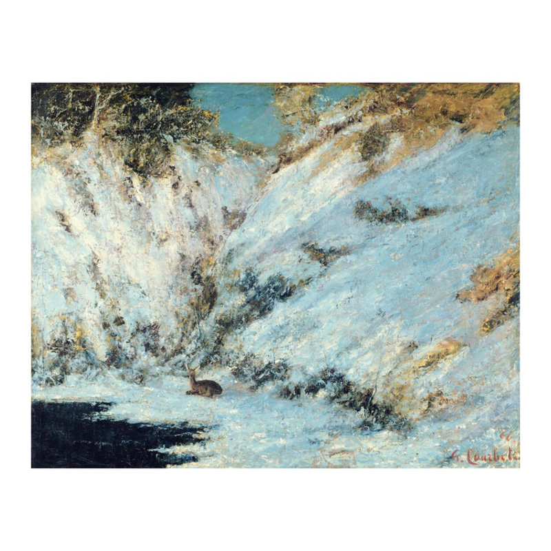 «Snowy Landscape» par Gustave Courbet, estampe numérique, H 16 po x l 20 po