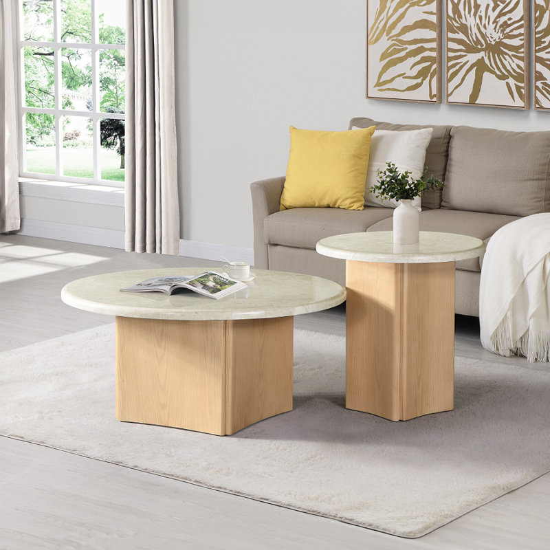 Nozomu Coffee Table W/Marble Top