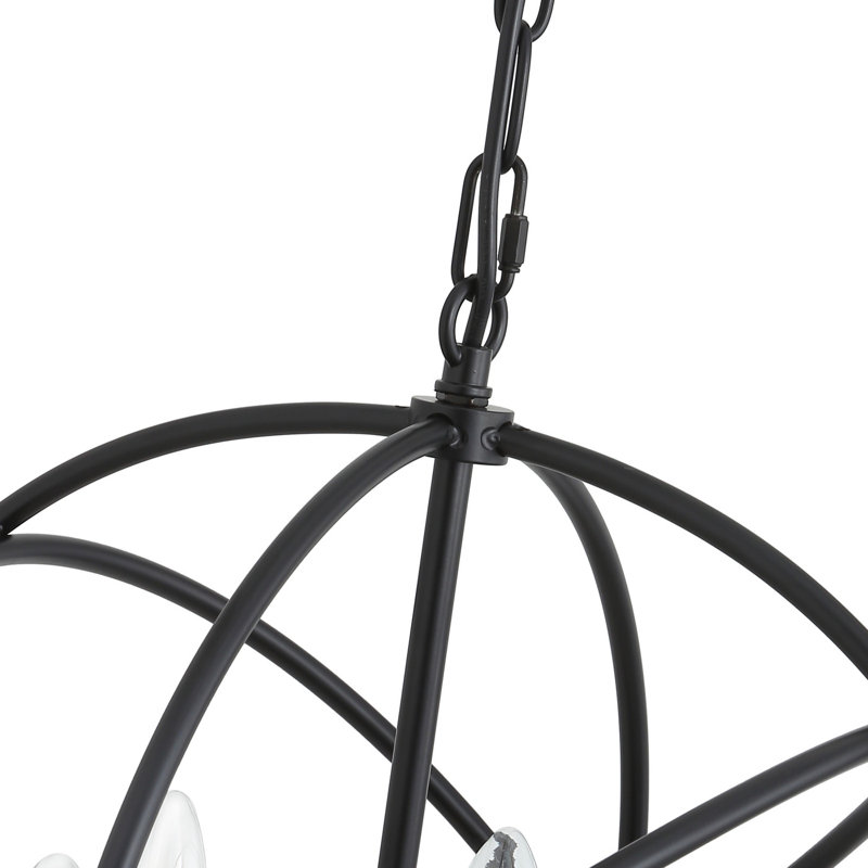Luminaire suspendu noir 4 lumières Elenia