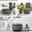 Tissu gris avec espace de rangement supplémentaire - Maximisez votre ameublement rond et votre décor fonctionnel