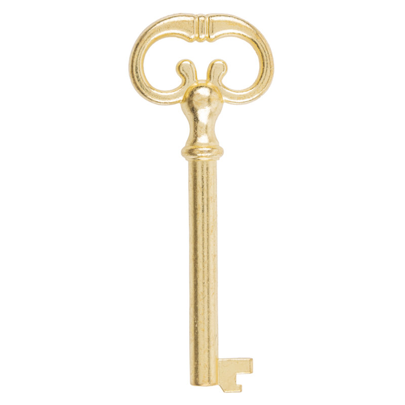 Brass Classic Hollow Barrel Skeleton Key for Antique Furniture