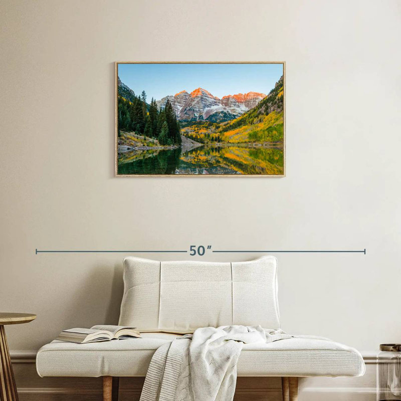 Marron en automne, Cadre flottant en bois naturel, 31 po x 21 po