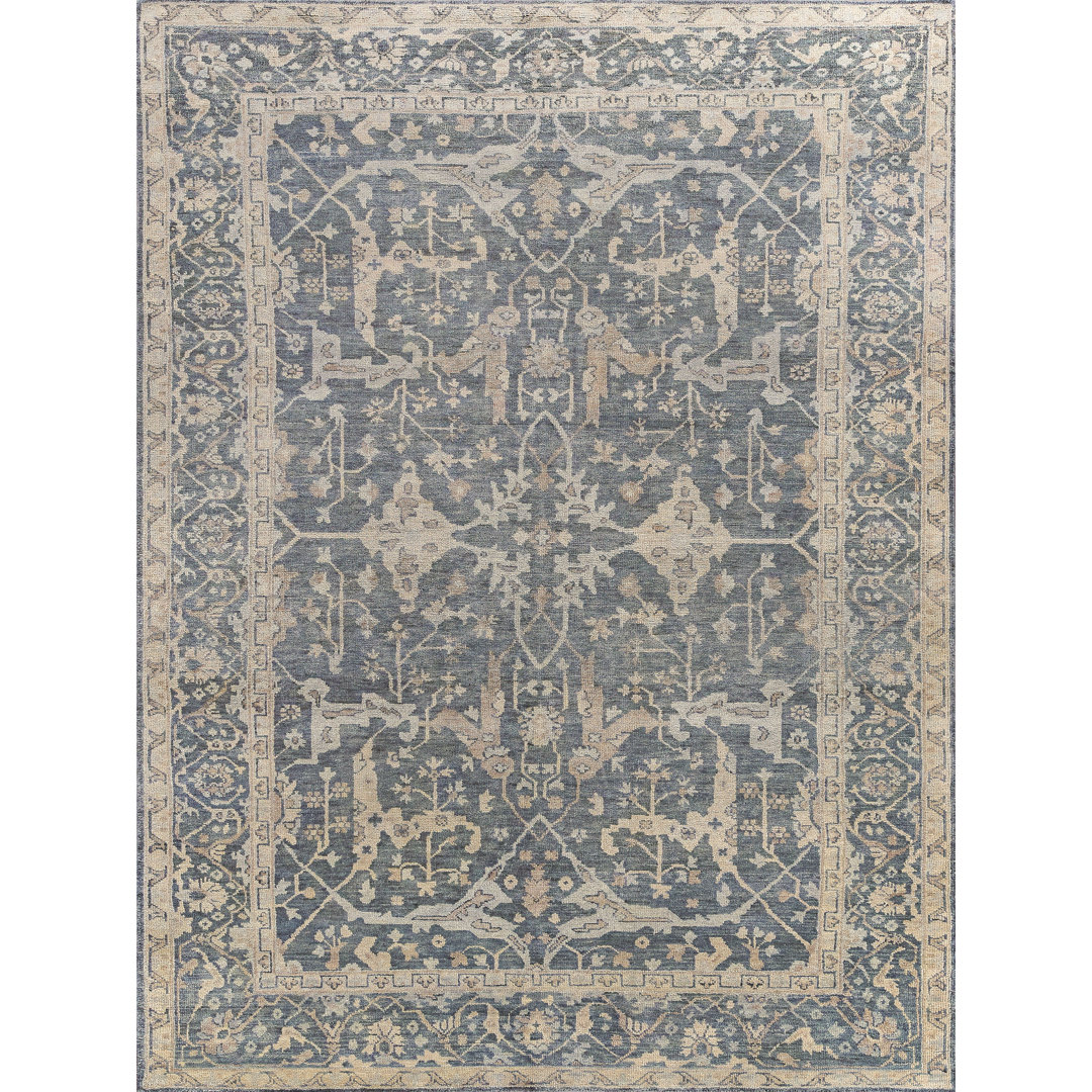Exquisite Rugs Antique Weave Oushak Handmade Hand Knotted New Zealand Wool Blue Area Rug EXQUISITE RUGS Rug 