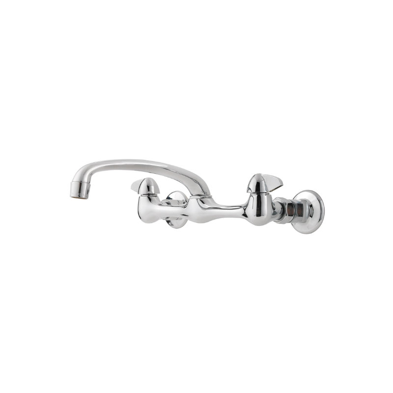 Pfirst Series Bridge Faucet, Polished Chrome