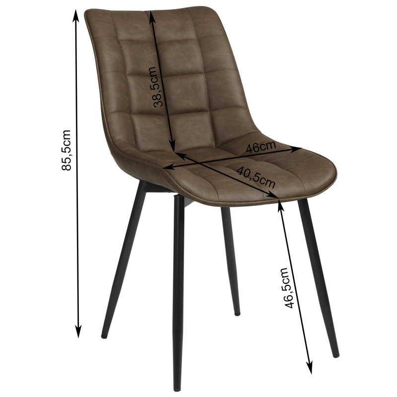Vassar 46.5cm H Upholstered Side Chair, Brown