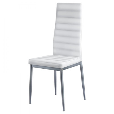 Modern Dining Room Accent Chairs, Upholstered Leather Side Chair for Dining Tables, Space-Saving Kitchen Table Chair with Thick Cushions and Metal Leg by George Oliver