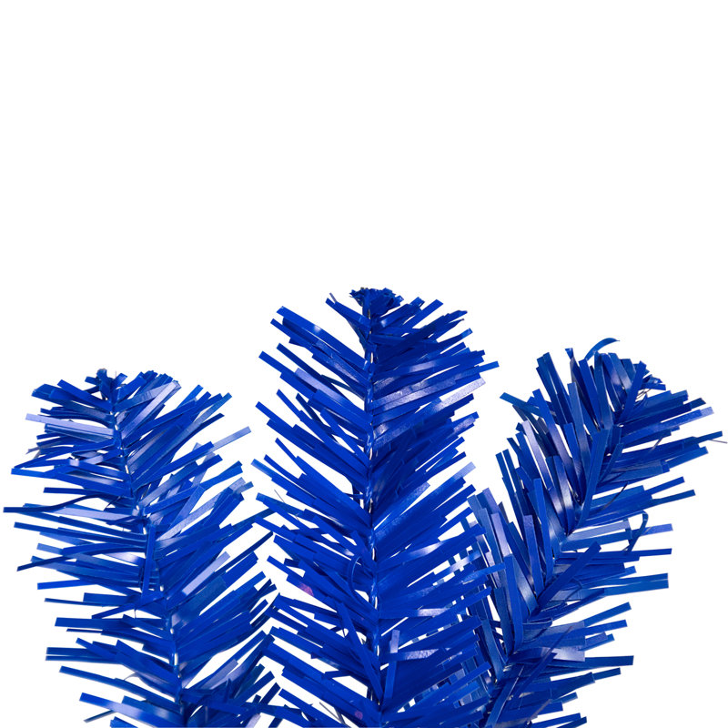 Pre-Lit Medium Artificial Pine Christmas Tree - Royal Blue - Clear Lights, 4'