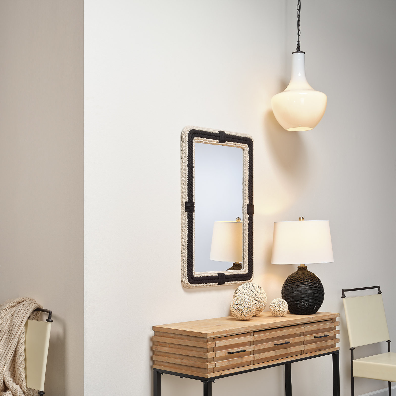 Mysaria Jute Rectangle Wall Mirror