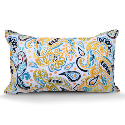 Floral Outdoor Reversible Throw Pillow