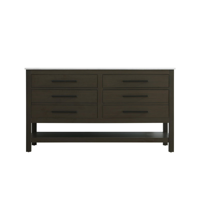 Meuble-lavabo double 60 po_Moderne_VF60560, Brun moka