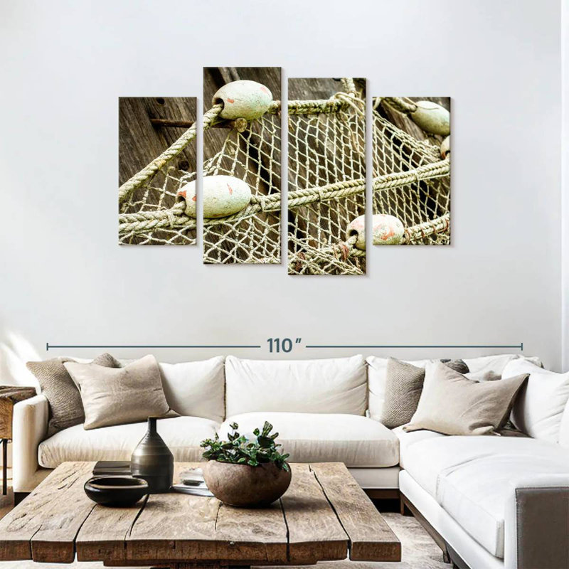 Senne Fishing Net On Board, 48" H x 75" W