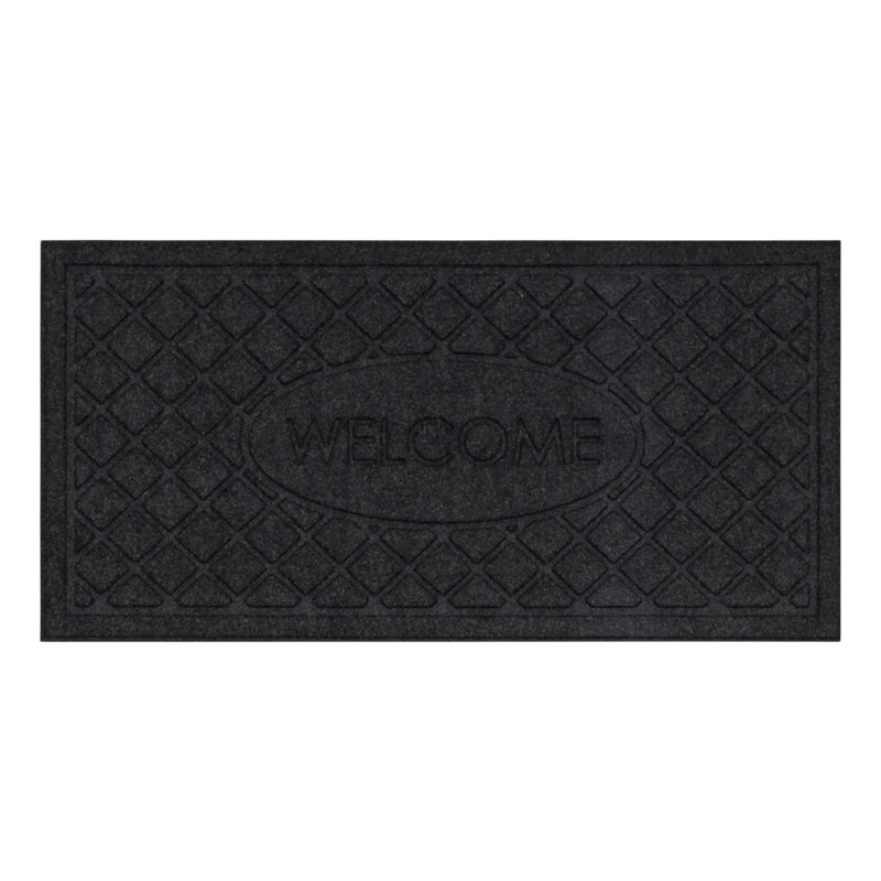 Onyx Black Outdoor Recycled Rubber Welcome Door Mat