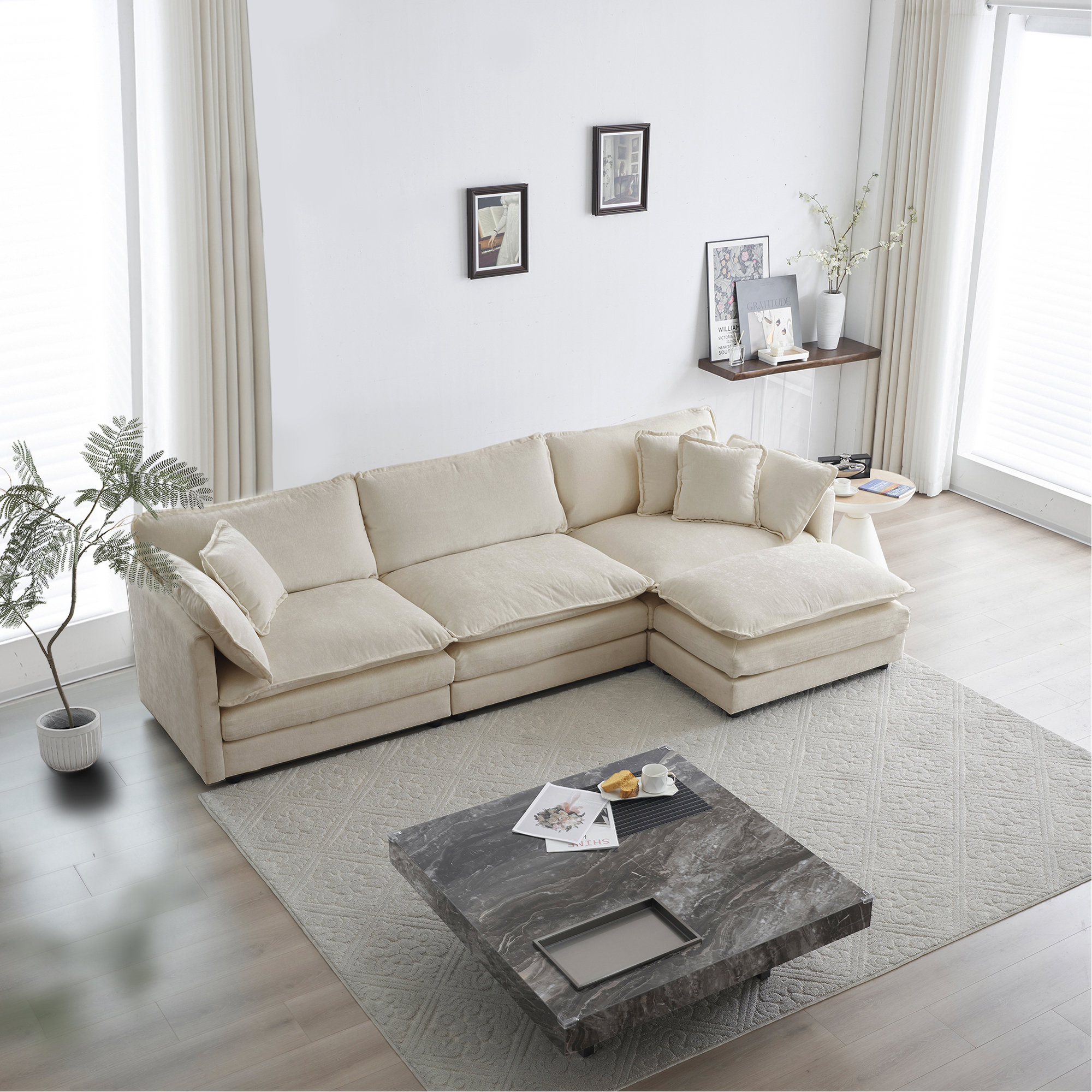 Latitude Run® Free Combination Comfy Upholstery Modular Oversized L ...