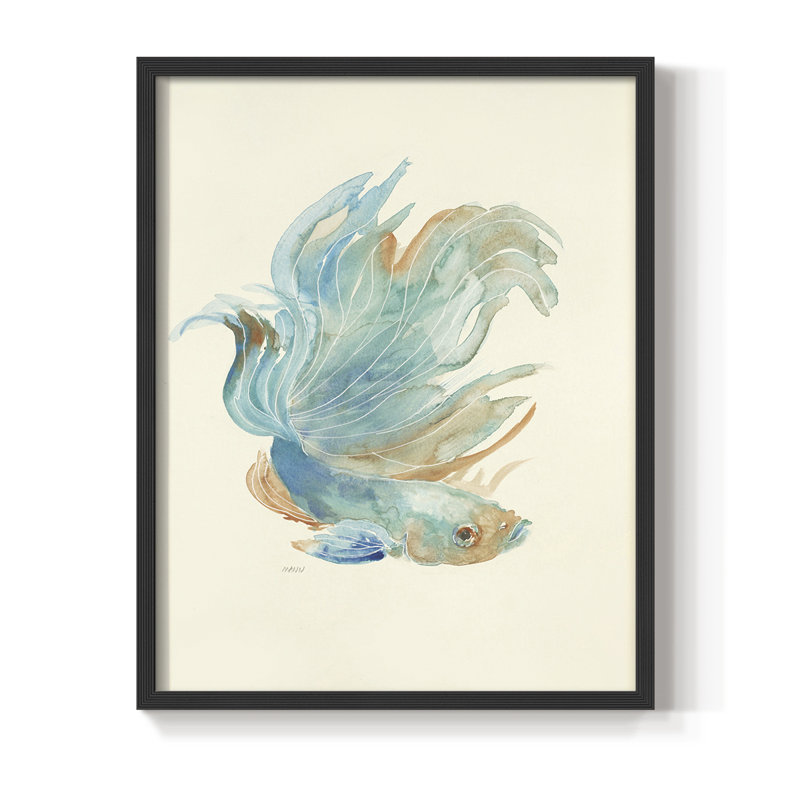 Betta I, reproduction encadrée - bois massif, Noir, H 14 po x l 11 po