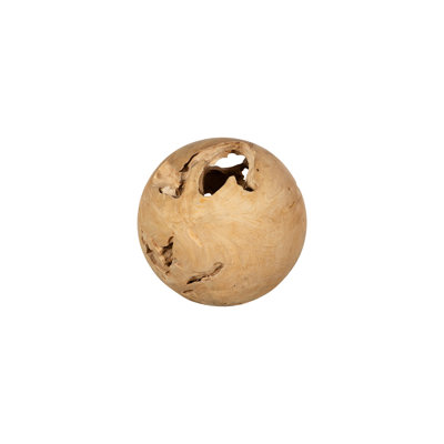 Teak Wood Ball Medium Sculpture