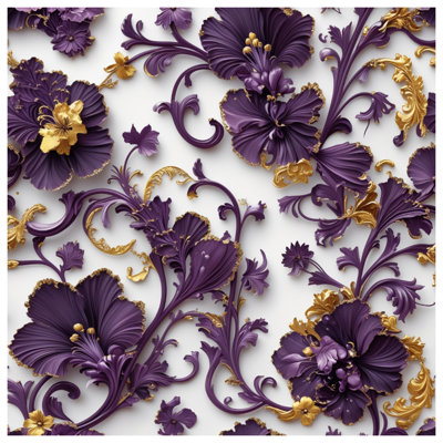 Couvertures florales mauves et dorées