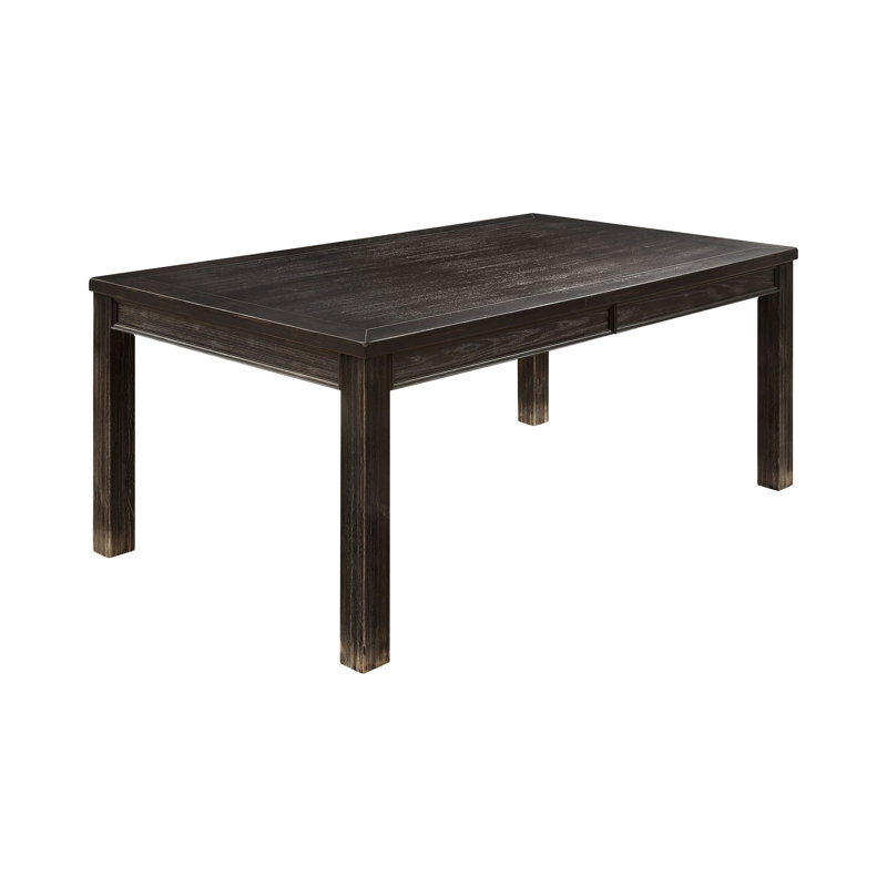 Table de salle à manger rustique audacieuse noire patinée 1 pièce