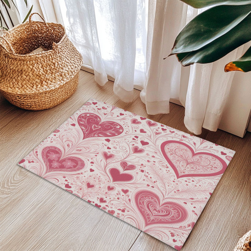 Tapis tressé rose doux, Rectangulaire 3 pi x 5 pi