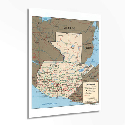 " 2000 Guatemala Map Poster "