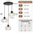 3 Light Hammered Glass Pendant Light Height Adjustable Hanging Light
