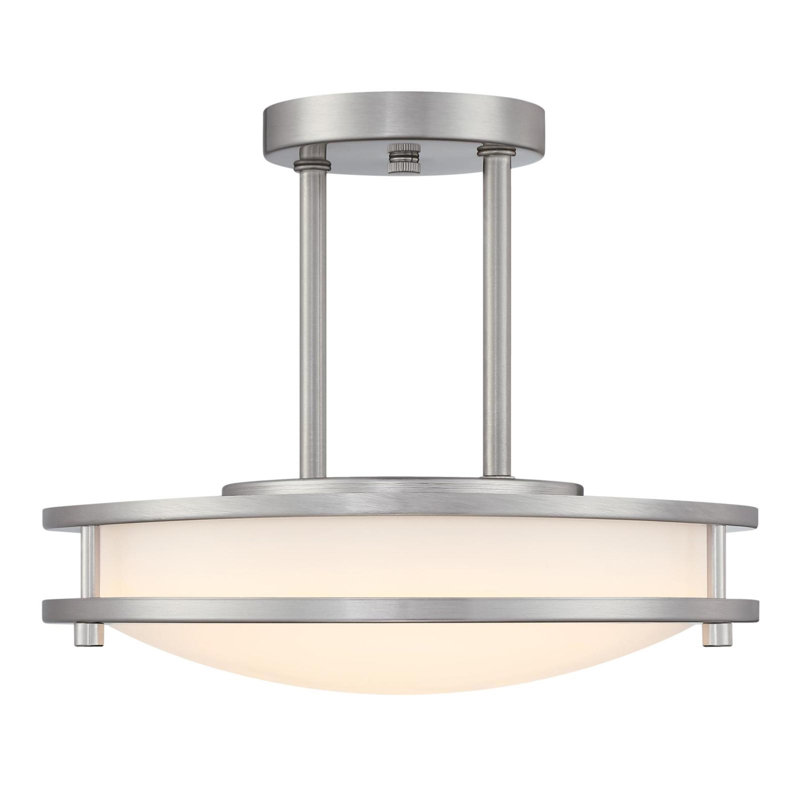 12 Inch, 15 Watt LED Indoor Semi Flush Mount Ceiling Fixture with Color Temperature Selection, Frosted Acrylic Shade