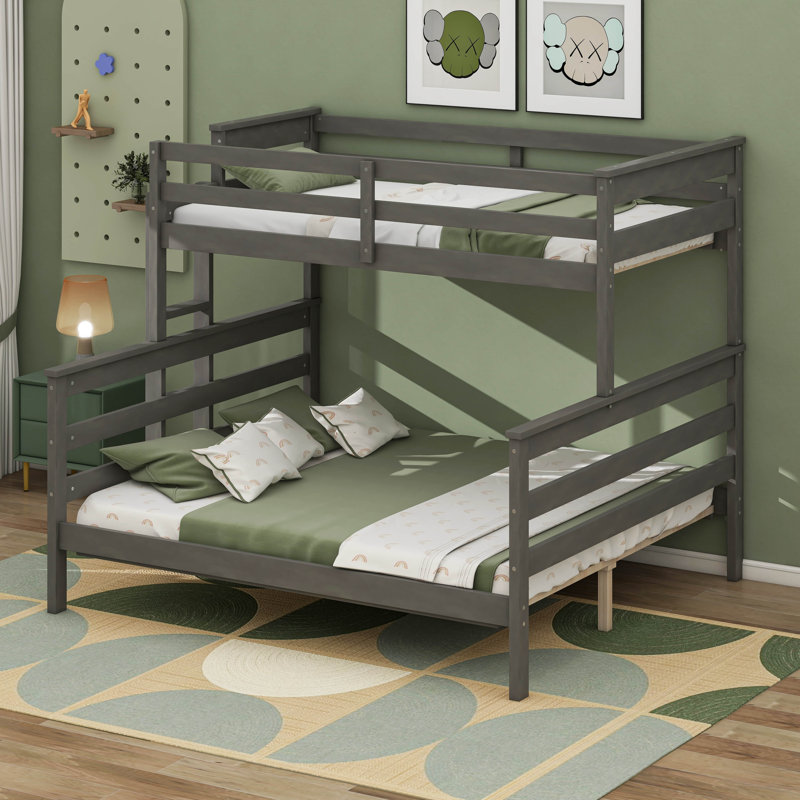 Twin XL Over Queen Bunk Bed With Ladder