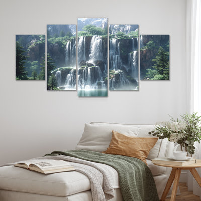 Claypoole - Waterfall Wall Art Decor Set 5 Piece