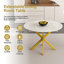 Table de salle à manger moderne et simple avec pales extensibles, base en acier au carbone en X, robuste et durable, convenant aux restaurants, petits appartements et cuisines (peut accueillir 4 à 6 personnes)