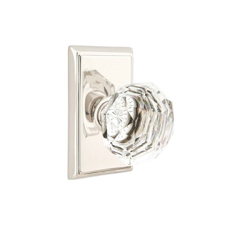 Passage Diamond Crystal Knob with Rectangular Rose