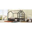 Grand lit en métal avec clôture et tablettes de rangement amovibles-268801580