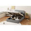 Lit plateforme tapissier pleine grandeur avec système de rangement hydraulique Teddy