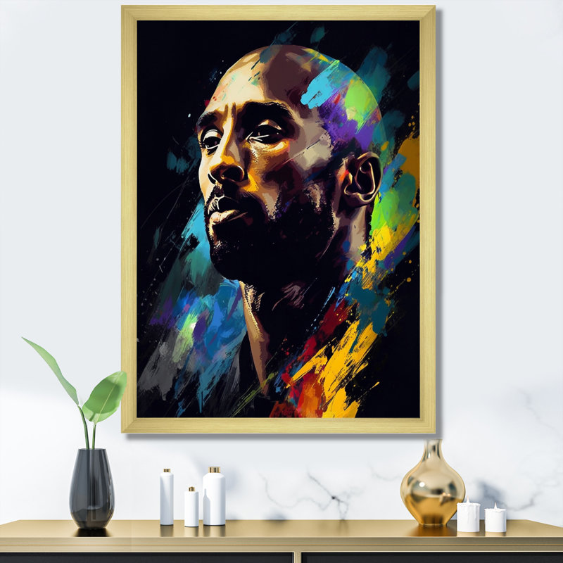 «Kobe Memory I - Sports», reproduction sur toile, Encadrement doré, H 40 po x l 30 po x P 1,5 po