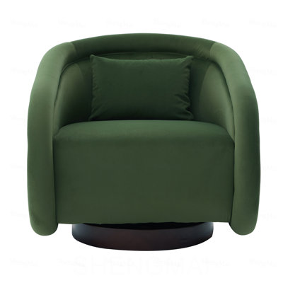 Fauteuil d'appoint pivotant, fauteuil demi-tonneau pivotant à 360 degrés avec revêtement en velours, fauteuil pivotant confortable en forme de citrouille pour le salon, la chambre à coucher ou le bureau