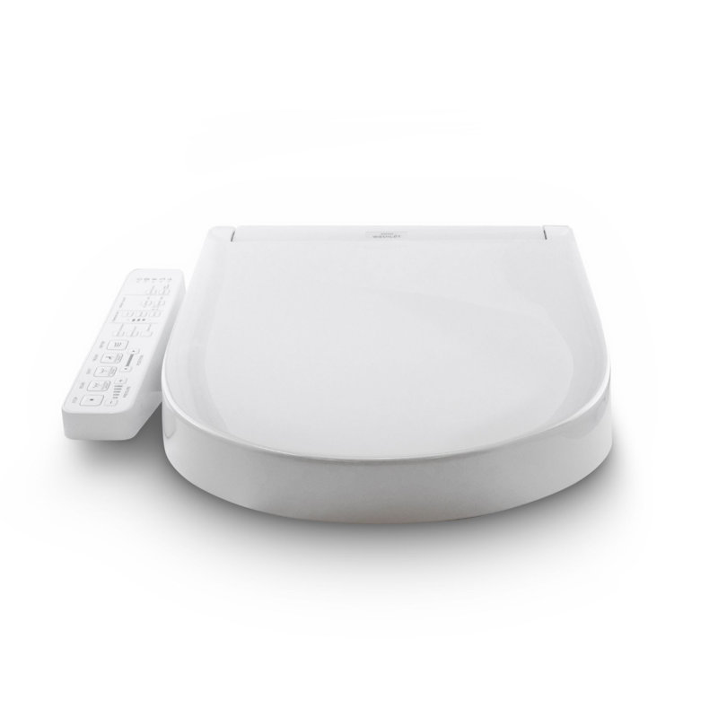 Modern Whisper White Elongated Electronic Bidet Toilet Seat with Self-Cleaning